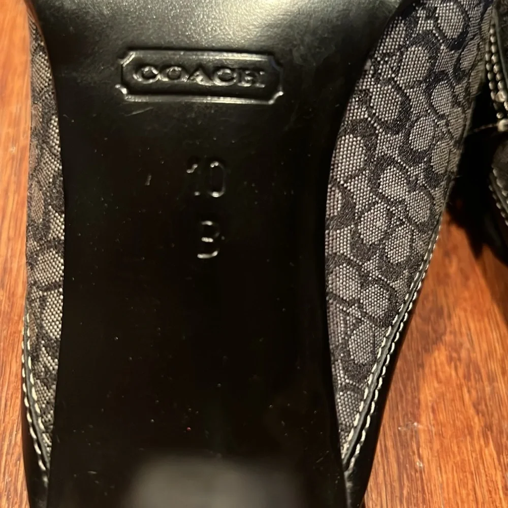 Coach monogram logo mule sz 10 black and white - Picture 4 of 5